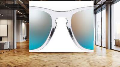 Blue Mirrored Sunglasses, isolated on transparent Wall mural