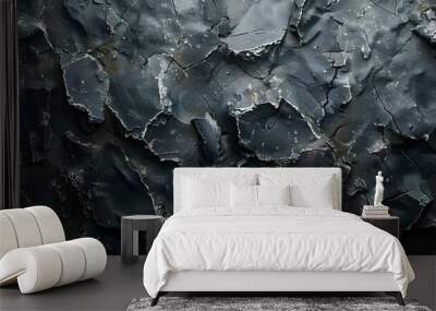 Black white rock texture background Generative AI Wall mural