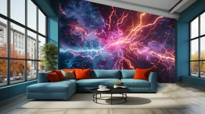 electric lighting, abstract electrical background Wall mural