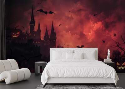 Halloween party design template for Halloween party poster Wall mural