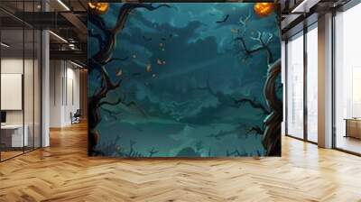 Halloween party design template for Halloween party poster Wall mural