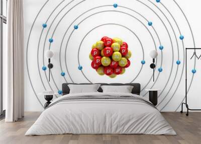 Manganum atom on a white background Wall mural