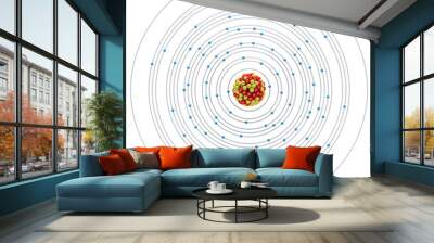 protactinium atom on a white background Wall mural