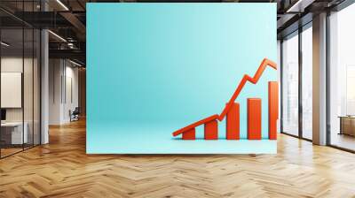 Growing graph illustrating positive trends and progress in data analysis Wall mural