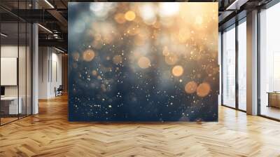 abstract photo of light burst among trees and glitter bokeh image is blurred : Generative AI Wall mural