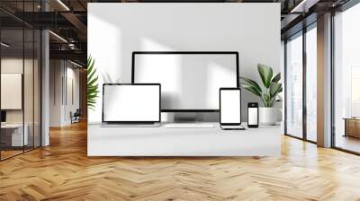 Blank digital devices screen mockup Wall mural