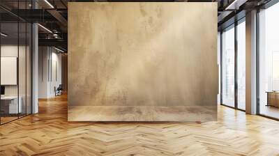 Empty brown cream color texture pattern cement wall studio background Used for presenting cosmetic nature products for sale online : Generative AI Wall mural