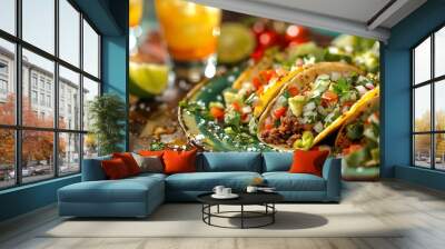 Hard Tacos and a Margarita : Generative AI Wall mural