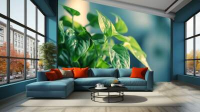 Money plant modern design home decoration closeup : Generative AI Wall mural