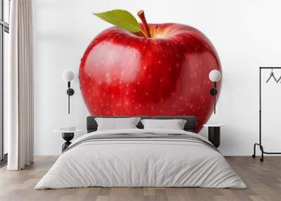 Red apple isolated on white background, full depth of field : Generative AI Wall mural