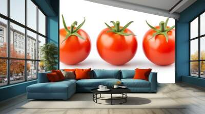 Fresh Red Tomatoes Isolated on White Background - Perfect for Health, Nutrition, and Culinary Concepts Wall mural