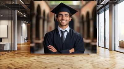 portrait of a young white male student graduate Wall mural