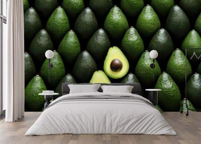 Ripe green avocado background texture  Wall mural