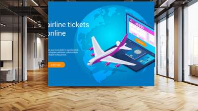 Booking airline tickets online 2 Wall mural