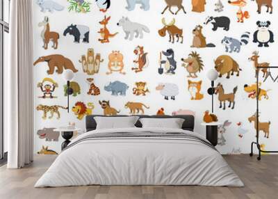 extra big animals and birds set Wall mural