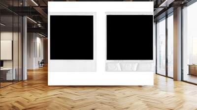 Empty Polaroid photo frames on transparent background Wall mural