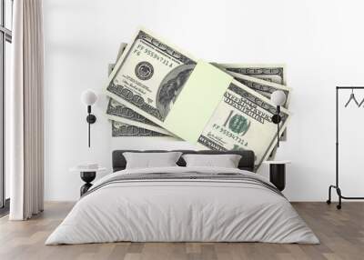 Stack of One Hundred Dollar Banknotes Render Wall mural