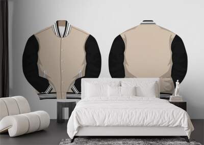 Varsity Jacket Mockup Vector Image And Illustration Wall mural