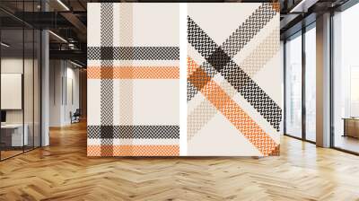 Check plaid set seamless pattern. Wall mural