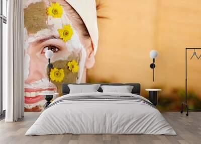 Natural homemade clay  facial masks . Wall mural