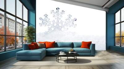 snowflake in snow. Wall mural