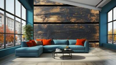 Weathered Wooden Planks Background Wall mural