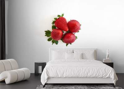 strawberries on a white background Wall mural