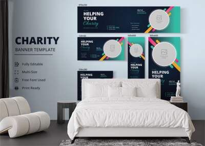 Charity flyer Banner, Life charity existence promotion, Education program Banner Design Wall mural