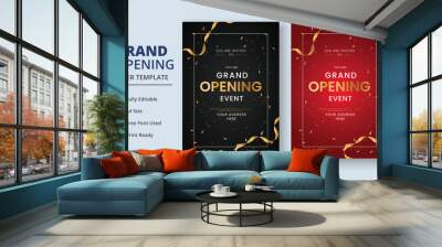 Grand Opening Flyer Template, Realistic grand Opening Invitation, Inauguration Flyer Template, Grand opening ceremony invitation flyer Wall mural