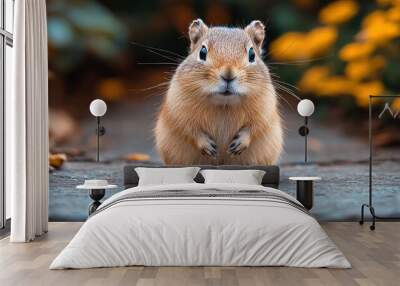 Adorable Ground Squirrel Posing for a Close-Up Wall mural