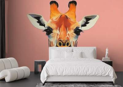 Portrait of a stunning young giraffe Wall mural