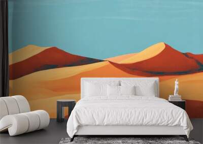 Sand dunes in a desert landscape ideal for travel inspiration and exploration Wall mural