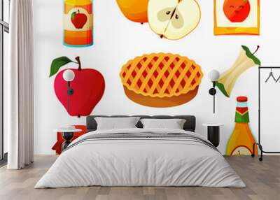 Apple food, fruit products, desserts sweets, juice Wall mural