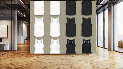 Male and female blank slim-fitting t-shirts Wall mural