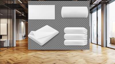 Vector 3d realistic white towel rolls and piles Wall mural