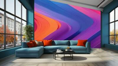 Dynamic and vibrant abstract background featuring colorful diagonal lines in various shades of purple, pink, blue, and orange. Wall mural