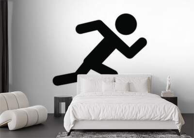 Running icon vector. Running icon black on white background. Running icon simple and modern for app, web and design. Running icon vector illustration. Wall mural