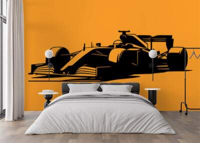 Formula 1 racing motorsport car vector illustration silhouette Wall mural