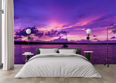 A Picturesque cloudy nautical Sunrise Seascape. Australia. Wall mural