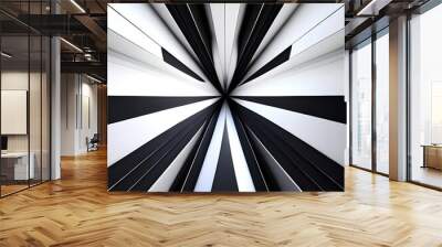 black and white bars abstract Wall mural