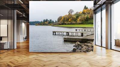 Lakeside Autumn Trees 2 Wall mural