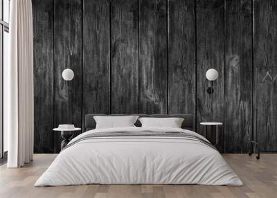 Black wood background Wall mural