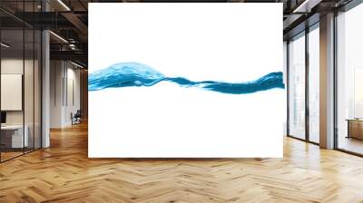 Blue water split line on white background Wall mural