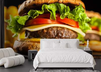 Delicious grilled burgers Wall mural