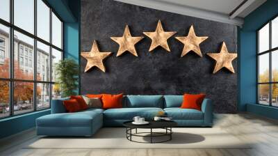 Five stars on dark background Wall mural