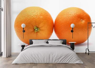 Fresh orange isolated on white Wall mural