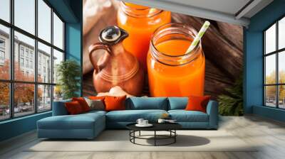 Fresh organic carrot juice Wall mural