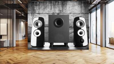 Modern black sound speakers Wall mural