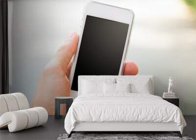 Smartphone in a hand Wall mural