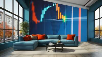 Forex chart Candels are Decreasing  Wall mural